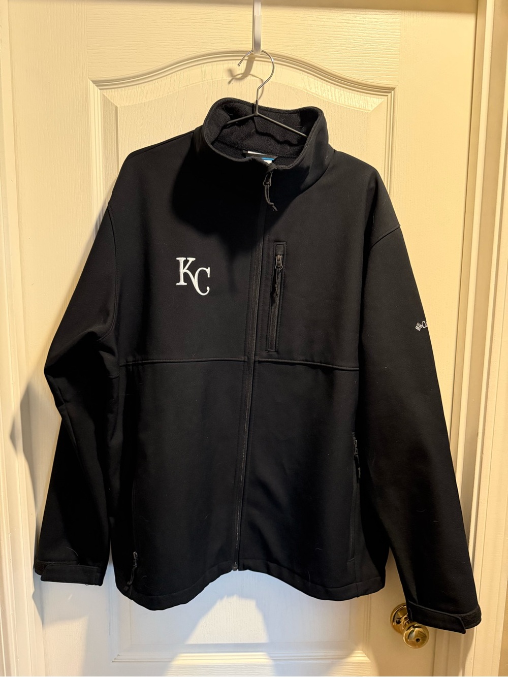 Columbia Black Fleece Jacket with Blue Trim